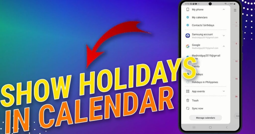 How to Show or Hide Holidays on Calendar on Samsung (updated)
